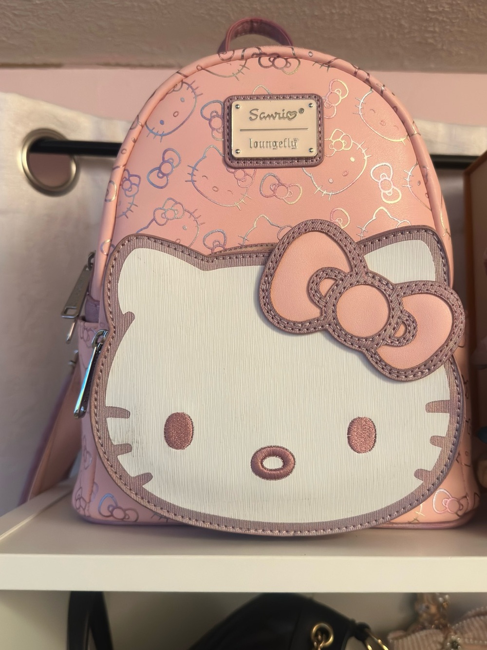 Sanrio Pink Hello Kitty Mini Backpack with Bow Accent